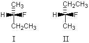 <strong>The compounds whose molecules are shown below would have: </strong> A) the same melting point. B) different melting points. C) equal but opposite optical rotations. D) More than one of the above E) None of the above
