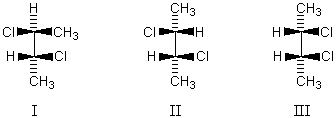 <strong>Which of the following is(are)meso compound(s)? </strong> A) I B) II C) III D) Both II and III E) Both I and III