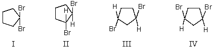 <strong>Which of the following is(are)meso? </strong> A) I B) II C) III D) IV E) Two of the above