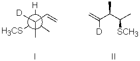 <strong>I and II are: </strong> A) constitutional isomers. B) enantiomers. C) identical. D) diastereomers. E) not isomeric.
