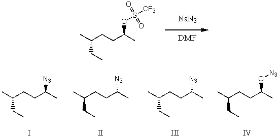 <strong>What would be the major product(s)of the following reaction? </strong> A) I B) II C) III D) IV E) None of the above