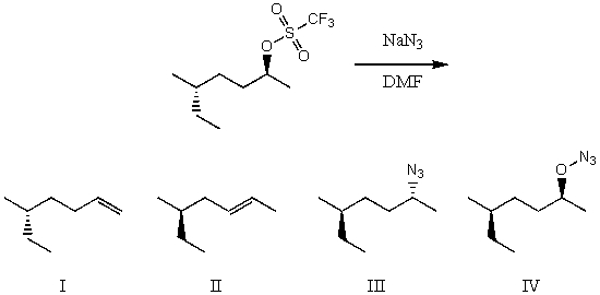 <strong>What would be the major product(s)of the following reaction? </strong> A) I B) II C) III D) IV E) None of the above