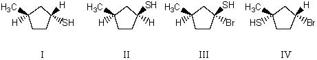 What would be the major product obtained when trans-1-bromo-3-methylcyclopentane is allowed to react with NaSH at 25<sup>o</sup>C?