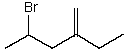 <strong>The correct IUPAC name for the following compound is: </strong> A) 2-Bromo-4-methylenehexane B) 2-(2-Bromopropyl)-1-butene C) 4-Bromo-2-ethyl-1-pentene D) 2-Bromo-4-ethyl-1-pentene E) 2-Bromo-4-ethyl-4-pentene