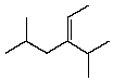 <strong>A correct IUPAC name for the following compound is: </strong> A) 3,3,5-trimethyl-2-hexene B) 3-isobutyl-3-isopropyl-2-propene C) 3-isobutyl-4-methyl-2-pentene D) 3-(1-methylethyl)-5-methyl-2-hexene E) None of the above