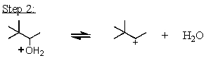 <strong>Which mechanistic step in the acid-catalyzed dehydration of 3,3-dimethyl-2-butanol is the rate determining step?</strong> A) B) C) D) E)