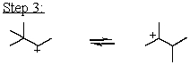 <strong>Which mechanistic step in the acid-catalyzed dehydration of 3,3-dimethyl-2-butanol is the rate determining step?</strong> A) B) C) D) E)