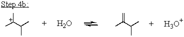 <strong>Which mechanistic step in the acid-catalyzed dehydration of 3,3-dimethyl-2-butanol is the rate determining step?</strong> A) B) C) D) E)