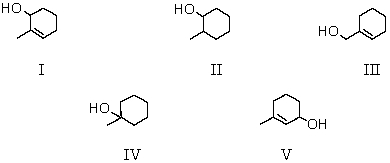Treating 1-methylcyclohexene with H<sub>3</sub>O<sup>+</sup> would yield primarily which of these?  