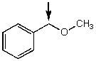 Which one of the following best represents the predicted approximate chemical shift and coupling for the hydrogen(s)indicated with the arrow?  