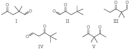 The <sup>1</sup>H NMR spectrum of which of the compounds below,all of formula C<sub>7</sub>H<sub>12</sub>O<sub>2</sub>,would consist of three singlets only?