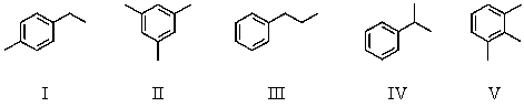  Determine the most likely structure of a compound,with the molecular formula C<sub>9</sub>H<sub>12</sub>,which gave a <sup>1</sup>H NMR spectrum consisting of: a doublet at   \delta 1.25 A septet at   \delta 2.90 and A multiplet at   \delta 7.25   ] 