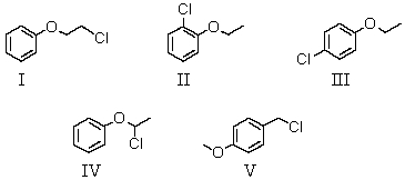  A compound with the molecular formula C<sub>8</sub>H<sub>9</sub>ClO gave the following <sup>1</sup>H NMR spectrum: triplet, \delta  3.7 Triplet, \delta  4.2 Multiplet \delta   7.1 There was no evidence of an -OH band in the IR spectrum.The most likely structure for the compound is:   