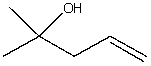 <strong>The correct IUPAC substitutive name for is:</strong> A) 4-Penten-2-methyl-2-ol B) 4-Methyl-1-penten-2-ol C) 2-Methyl-4-penten-2-ol D) 4-Methyl-1-penten-4-ol E) 4-Hydroxy-4-methyl-1-pentene