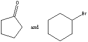 <strong>Your task is to synthesize   through a Grignard synthesis.Which pairs of compounds listed below would you choose as starting materials?</strong> A)   B)   C)   D)   E) None of these <div style=padding-top: 35px> 