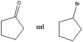 <strong>Your task is to synthesize   through a Grignard synthesis.Which pairs of compounds listed below would you choose as starting materials?</strong> A)   B)   C)   D)   E) None of these <div style=padding-top: 35px> 