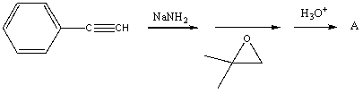 <strong>What is the product,A,that would be obtained from the following reaction sequence?    </strong> A) I B) II C) III D) IV E) V <div style=padding-top: 35px> 
