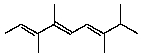 <strong>What is an IUPAC name for this triene? </strong> A) (2E,4Z,6E)-3,4,7,8-tetramethyl-2,4,6-Nonatriene B) (2Z,4E,6E)-3,4,7,8-tetramethyl-2,4,6-Nonatriene C) (2E,4Z,6E)-2,3,6,7-tetramethyl-3,5,7-Nonatriene D) (2E,4Z,6E)- 2,3,6,7-tetramethyl-3,5,7-Nonatriene E) (2E,4E,6E)-3,4,7,8-tetramethyl-2,4,6-Nonatriene