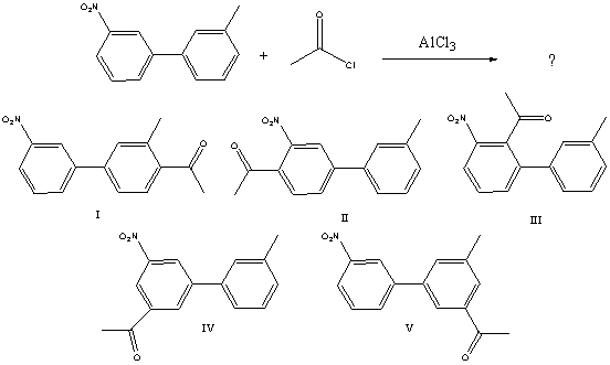 <strong>What would you expect to be the major product obtained from the following reaction? </strong> A) I B) II C) III D) IV E) V