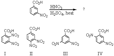 <strong>What would be the major product(s)of the following reaction? </strong> A) I B) II C) III D) IV E) Approximately equal amounts of II and IV