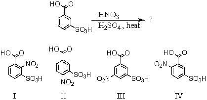 <strong>What would you expect to be the major product(s)obtained from the following reaction? </strong> A) I B) II C) III D) IV E) Equal amounts of I and II