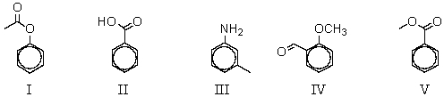 <strong>Which of the following compounds would be most reactive toward ring bromination? </strong> A) I B) II C) III D) IV E) V