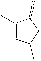 <strong>What is the correct IUPAC name for the following compound? </strong> A) 2,4-dimethyl-2-pentenone B) 2,5-dimethylcyclopenten-3-one C) 2,4-dimethylcyclopent-2-enone D) 3,5-dimethylcyclopent-2-enone E) 2-methyl-5-methylcyclopent-2-enone