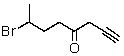 <strong>Which is the proper name for the structure shown below? </strong> A) 7-Bromo-1,4-octynal B) 7-Bromo-1,4-octynone C) 2-Bromo-5,7-octynal D) 7-Bromo-7-methyl-1-heptyne-3-ketone E) 7-Bromo-1-octyn-4-one