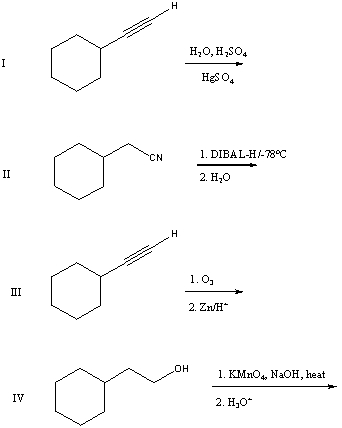 <strong>A good synthesis of </strong> A) I B) II C) III D) IV E) All of these are equally useful.