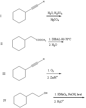 <strong>A good synthesis of </strong> A) I B) II C) III D) IV E) All of these are equally useful.