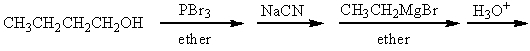 <strong>Which of the following is a synthesis of 3-heptanone?</strong> A) B) C) D) E) All of the above are syntheses of 3-heptanone.