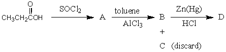 <strong>The product,D,of the following sequence of reactions would be: </strong> A) I B) II C) III D) IV E) V