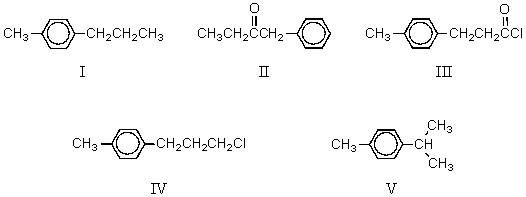 <strong>The product,D,of the following sequence of reactions would be: </strong> A) I B) II C) III D) IV E) V