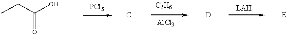 <strong>The product,E,of the following reaction sequence, would be: </strong> A) I B) II C) III D) IV E) V