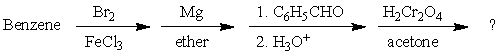 <strong>What is the final product of this synthetic sequence? </strong> A) B) p-BrC<sub>6</sub>H<sub>4</sub>CH<sub>2</sub>C<sub>6</sub>H<sub>5</sub> C) C<sub>6</sub>H<sub>5</sub>CH<sub>2</sub>COOH D) E) C<sub>6</sub>H<sub>5</sub>CH<sub>2</sub>C<sub>6</sub>H<sub>5</sub>