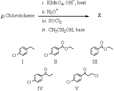 The product,Z,of the following sequence of reactions is which compound?