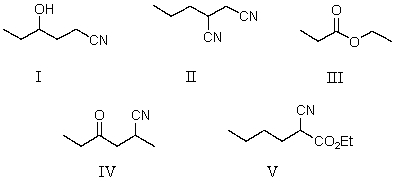 <strong>Which of the following compounds is the strongest acid?  </strong> A) I B) II C) III D) IV E) V <div style=padding-top: 35px> 