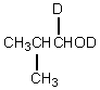 <strong>Which would be formed when 2-methylpropanal is dissolved in D<sub>2</sub>O containing NaOD?</strong> A)   B)   C)   D)   E)   <div style=padding-top: 35px> 