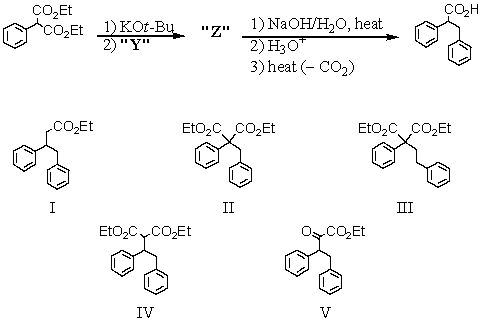 <strong>Consider the synthesis below.What is compound Z?  </strong> A) I B) II C) III D) IV E) V <div style=padding-top: 35px> 