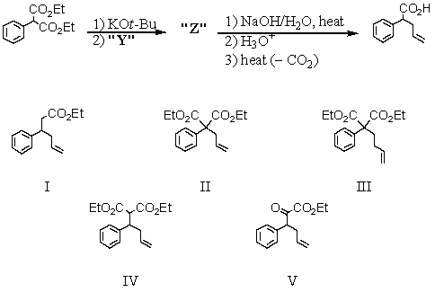 <strong>Consider the synthesis below.What is compound Z?  </strong> A) I B) II C) III D) IV E) V <div style=padding-top: 35px> 