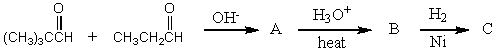 What would be the product,C,of the following reaction sequence?