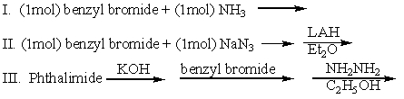 <strong>Which of the following can be used to prepare benzylamine (pure)? </strong> A) I B) II C) III D) I and II E) II and III