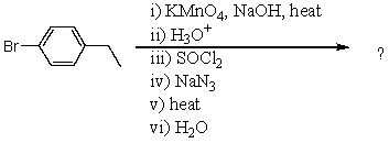 <strong>What would be the product of the following reaction sequence? </strong> A) p-bromobenzamide B) p-bromobenzaldehyde oxime C) p-bromobenzenesulfonamide D) p-bromoaniline E) 4-bromo-3-chlorobenzoic acid