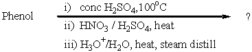 <strong>What is the major product of the following reaction? </strong> A) p-Hydroxybenzenesulfonic acid B) p-Nitrophenol C) o-Nitrophenol D) B and C E) A and B