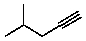 <strong>Compound X has the molecular formula C<sub>6</sub>H<sub>10</sub>.X decolorizes bromine in carbon tetrachloride.X also shows IR absorption at about 3300 cm<sup>-1</sup>.When treated with excess hydrogen and a nickel catalyst,X yields 2-methylpentane.The most likely structure for X is:</strong> A) B) C) D) E)
