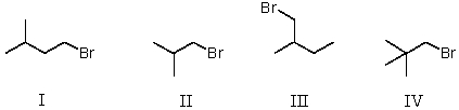 <strong>Which of the following is a set of constitutional isomers? </strong> A)I and II B)II and III C)I,II,and III D)II,III,and IV E)I,III,and IV