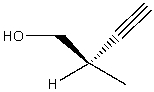 <strong>What is IUPAC name of the following compound? </strong> A)(R)-2-methyl-3-butyn-1-ol B)(S)-2-methyl-3-butyn-1-ol C)(R)-2-methyl-1-butyn-3-ol D)(S)-2-methyl-1-butyn-3-ol E)None of these choices