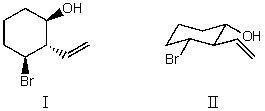 <strong>I and II are: </strong> A)constitutional isomers. B)enantiomers. C)identical. D)diastereomers. E)not isomeric.