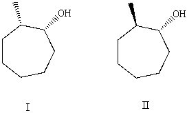 <strong>What is the relationship between alcohols I and II? They are:</strong> A)conformers. B)constitutional isomers. C)enantiomers. D)diastereomers. E)identical.