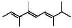 <strong>What is an IUPAC name for this triene? </strong> A)(2E,4Z,6E)-3,4,7,8-tetramethyl-2,4,6-Nonatriene B)(2Z,4E,6E)-3,4,7,8-tetramethyl-2,4,6-Nonatriene C)(2E,4Z,6E)-2,3,6,7-tetramethyl-3,5,7-Nonatriene D)(2E,4Z,6E)-2,3,6,7-tetramethyl-3,5,7-nonatriene E)(2E,4E,6E)-3,4,7,8-tetramethyl-2,4,6-Nonatriene